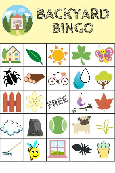 Free Printable Backyard Bingo Game Free Printable Backyard Bingo Game