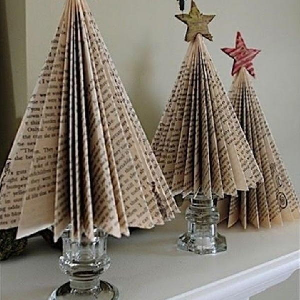 Festive Folded Book Page Tree Festive Folded Book Page Tree