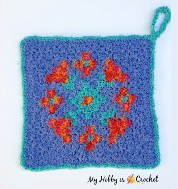 Mandala Flowers Scrubby Potholder Mandala Flowers Scrubby/ Potholder