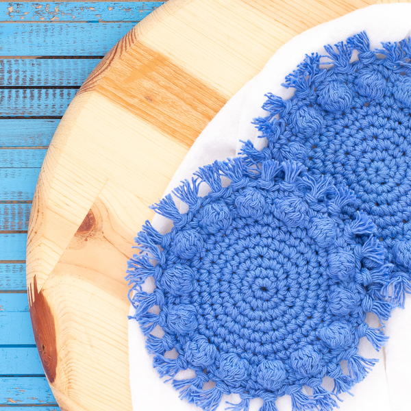 Round Boho Bobble Coasters Round Boho Bobble Coasters