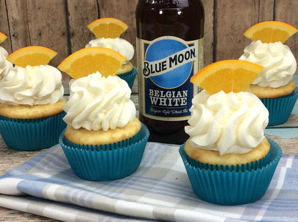 Delicious Blue Moon Boozy Cupcakes Delicious Blue Moon Boozy Cupcakes