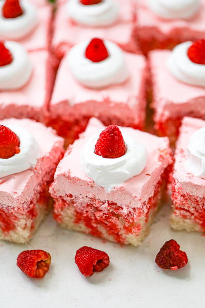Raspberry Cream Jello Poke Cake Raspberry Cream Jello Poke Cake