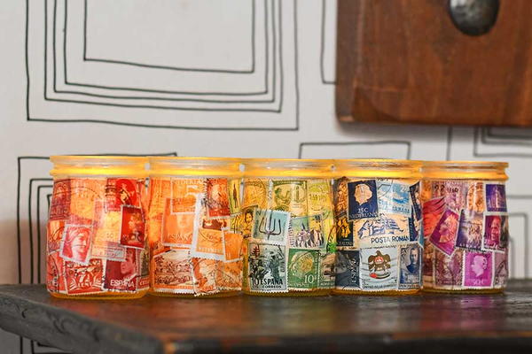 Postage Stamp Tealights Postage Stamp Tealights