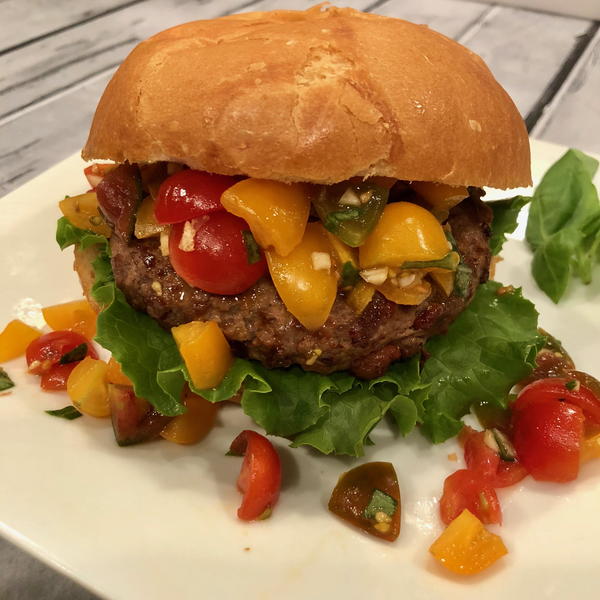 Bruschetta Hamburgers With Crispy Prosciutto Bruschetta Hamburgers With Crispy Prosciutto