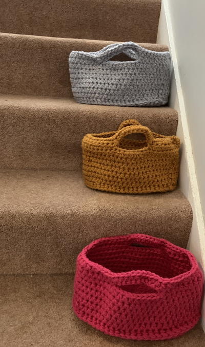 Crochet Stair Basket Crochet Stair Basket