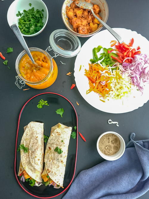 Paneer Rolls With Mango Chutney Paneer Rolls With Mango Chutney