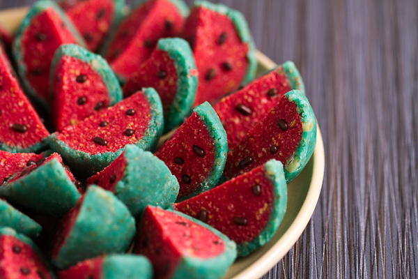 Watermelon Shaped Bites Watermelon Shaped Bites