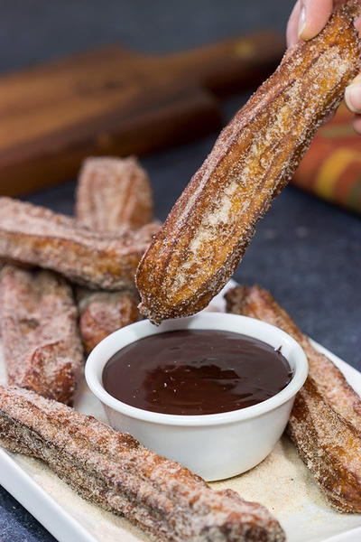 Cinnamon Sugar Churros With Chocolate Dipping Sauce Cinnamon Sugar Churros With Chocolate Dipping Sauce