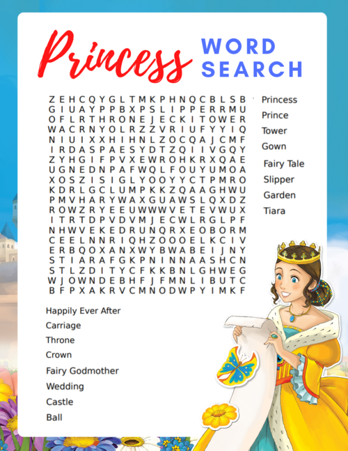 Free Printable Princess Word Search For Kids Free Printable Princess Word Search For Kids