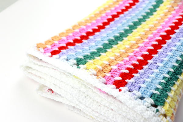 Striped Rainbow Baby Blanket Striped Rainbow Baby Blanket