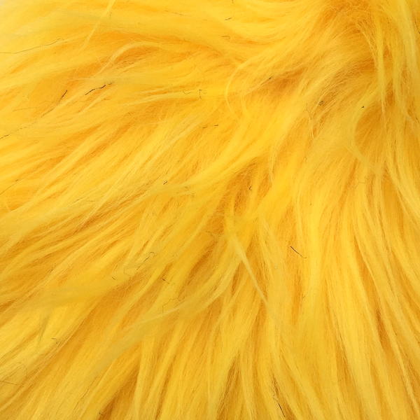 Image shows a close-up of yellow faux fur.