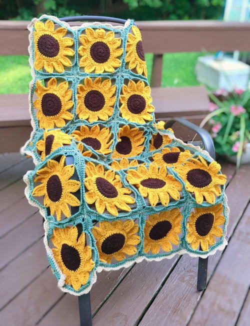 Sunflower Square Blanket Sunflower Square Blanket