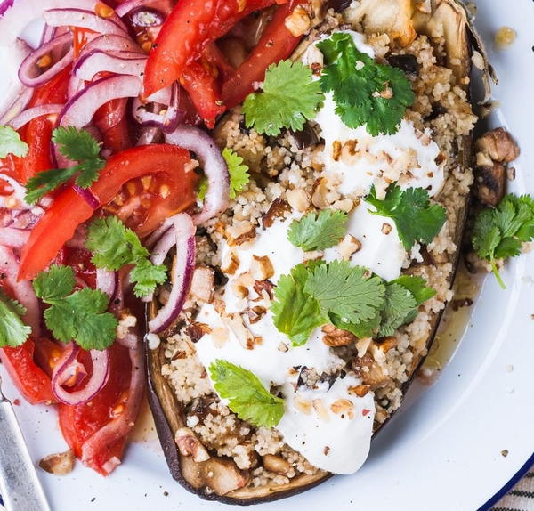 Meaty Mushroom-stuffed Eggplant Meaty Mushroom-stuffed Eggplant