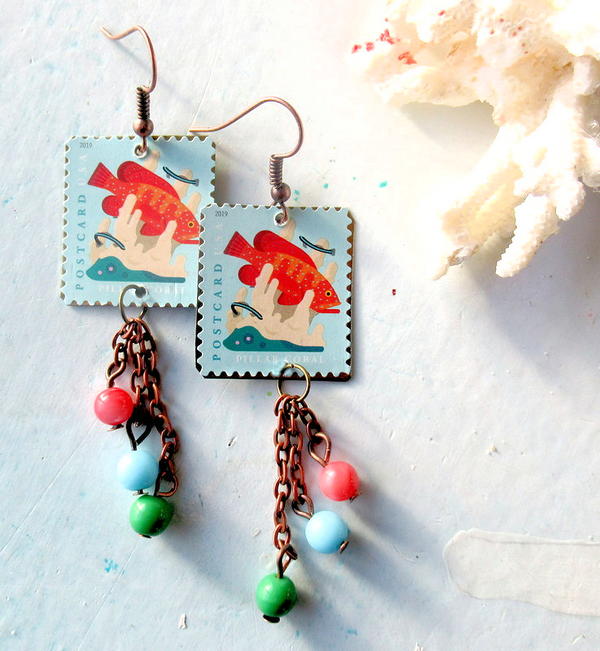 Upsp Postage Stamp Earrings Upsp Postage Stamp Earrings