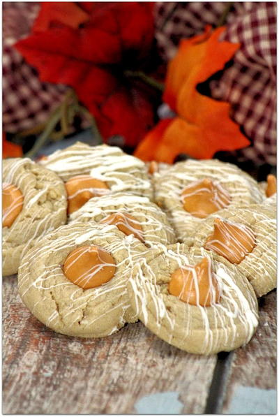 Peanut Butter And Pumpkin Spice Thumbprint Cookie