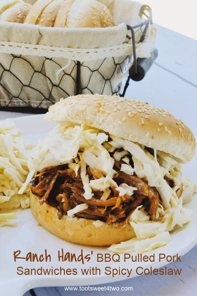 Ranch Hands' Bbq Pulled Pork Sandwiches With Spicy Coleslaw