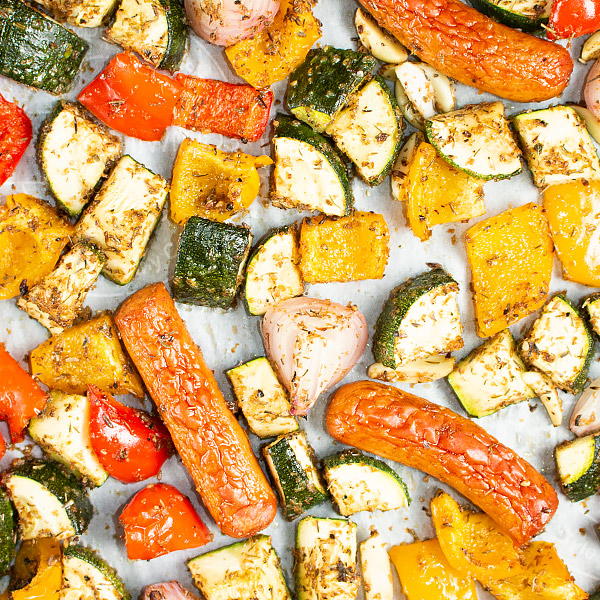 Mediterranean Sheet Pan Sausage And Veggies Mediterranean Sheet Pan Sausage And Veggies