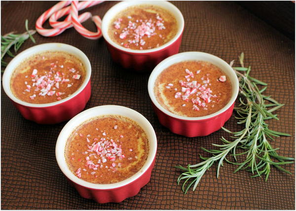 Eggnog Custard With Crushed Peppermint Eggnog Custard With Crushed Peppermint