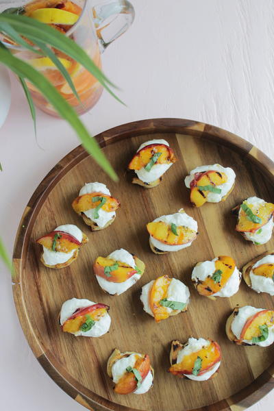 Grilled Peach And Lemon Ricotta Crostini Grilled Peach And Lemon Ricotta Crostini