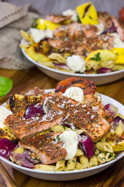 Grilled Blackened Salmon Pasta Grilled Blackened Salmon Pasta