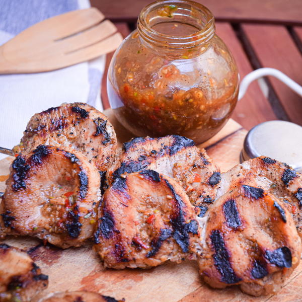 Grilled Pork Skewers With Jerk Sauce Grilled Pork Skewers With Jerk Sauce