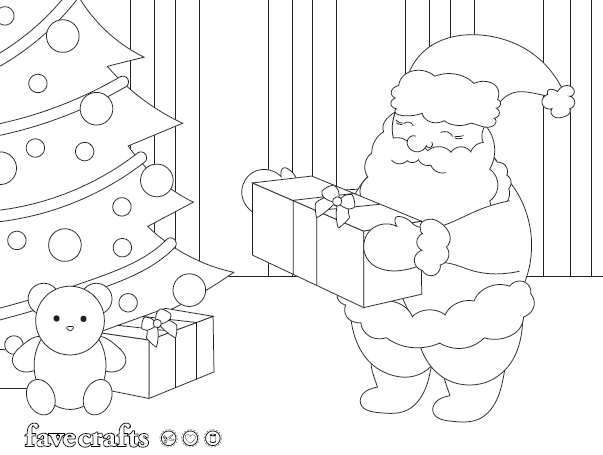 Santa Leaving Presents Coloring Page Santa Leaving Presents Coloring Page