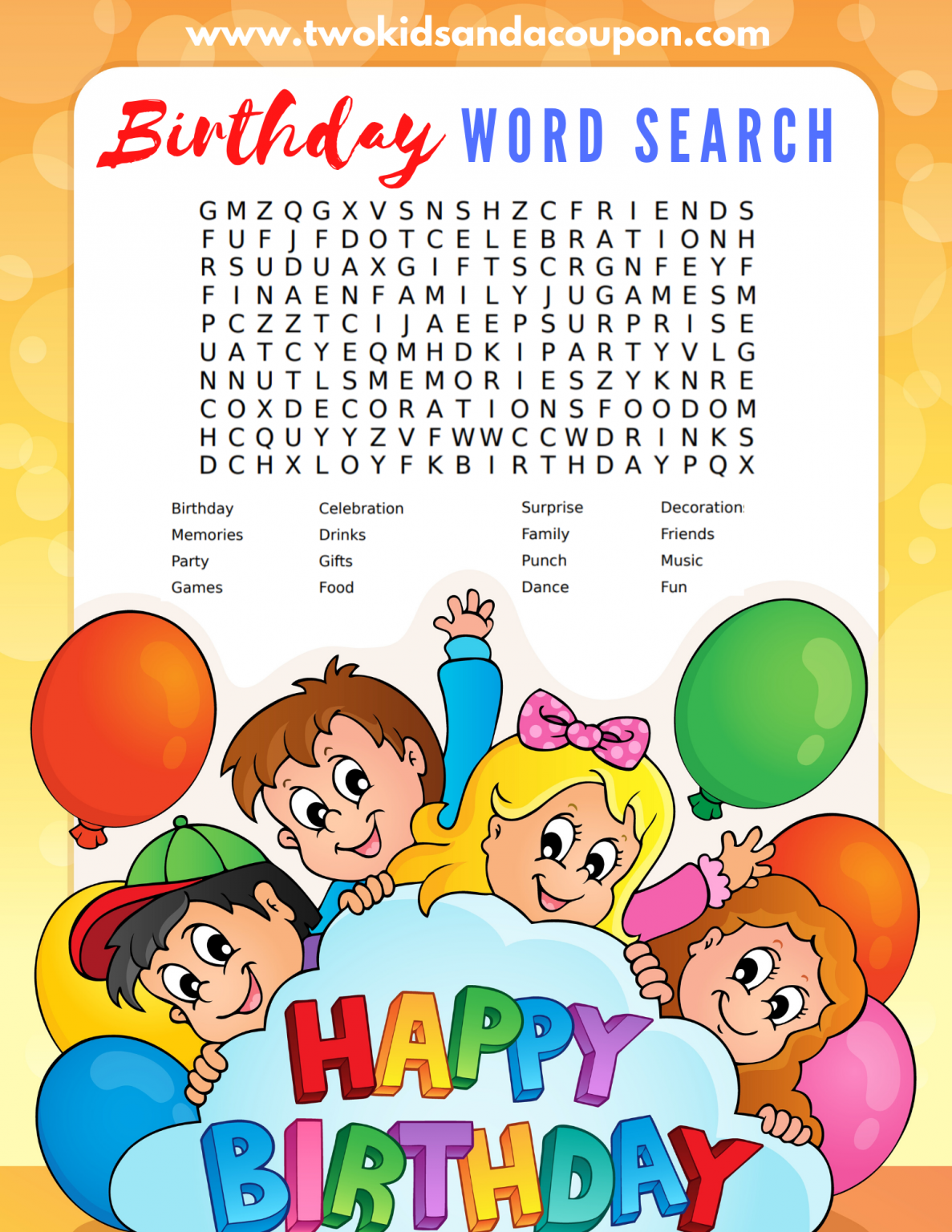 Free Printable Birthday Word Search For Kids AllFreeKidsCrafts com