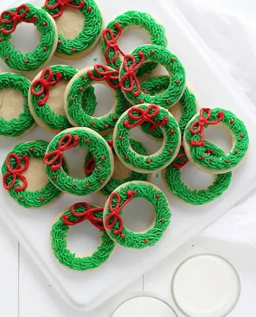 Sugar Cookie Christmas Wreath Sugar Cookie Christmas Wreath