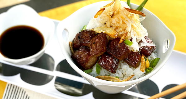 Garlic Saikoro Steak with Miyazakigyu Wagyu Beef Cubes Garlic Saikoro Steak with Miyazakigyu Wagyu Beef Cubes