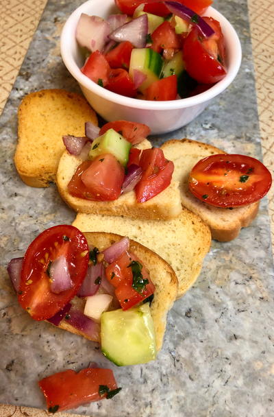 Tomato And Cucumber Crostini Tomato And Cucumber Crostini