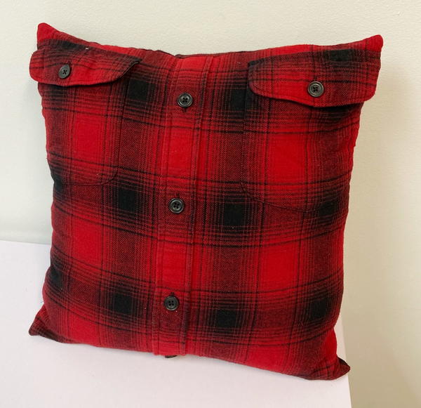 Upcycled Flannel Shirt Pillow Upcycled Flannel Shirt Pillow