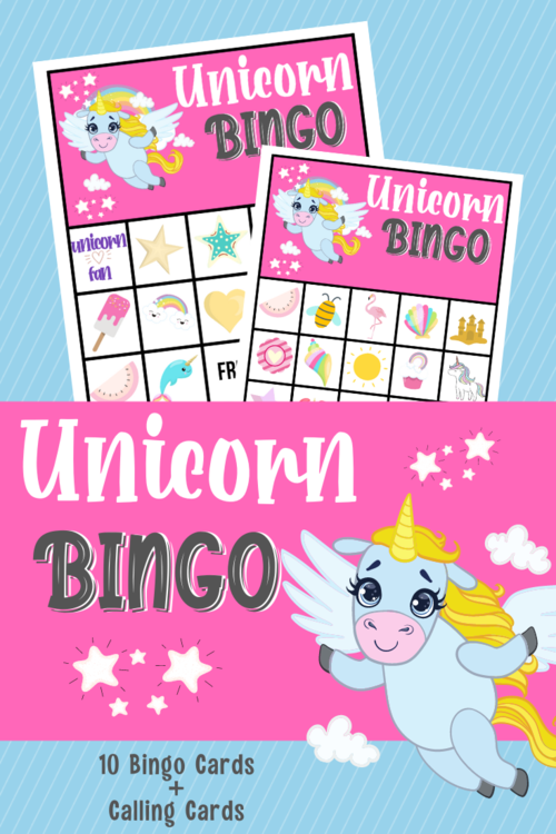 Free Printable Unicorn Bingo Game Free Printable Unicorn Bingo Game