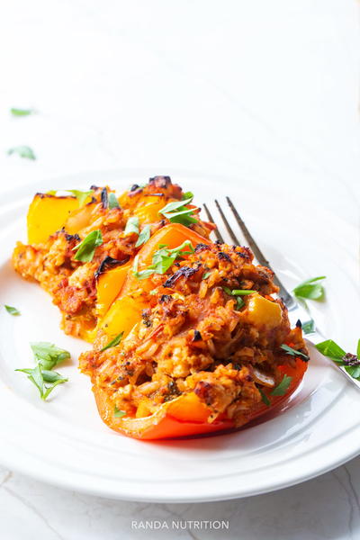 Healthy Chicken And Rice Stuffed Peppers