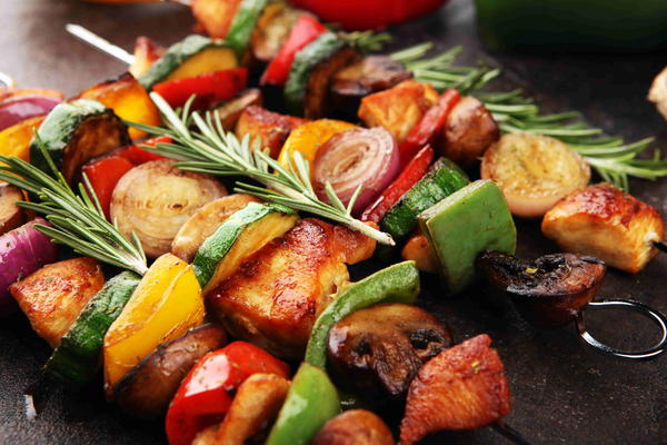 Rosemary Pork Veggie Skewers Rosemary Pork Veggie Skewers