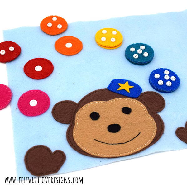 Circus Monkey Felt Book Page Circus Monkey Felt Book Page