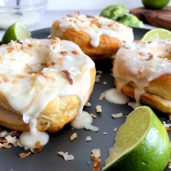 Air Fryer Toasted Coconut Lime Donuts Air Fryer Toasted Coconut Lime Donuts