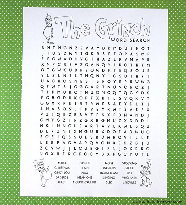 Printable Grinch Word Search Printable Grinch Word Search