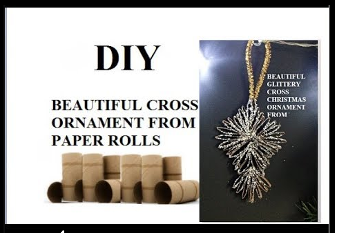 Sparkle Cross Christmas Ornament From Paper Rolls Sparkle Cross Christmas Ornament From Paper Rolls