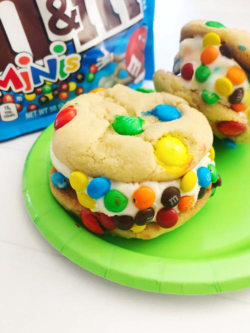 Ice Cream Cookie Sandwiches With Candies Ice Cream Cookie Sandwiches With Candies