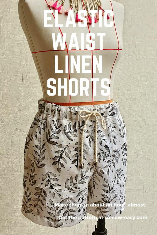 Elastic Waist Linen Shorts Free Sewing Pattern Elastic Waist Linen Shorts Free Sewing Pattern