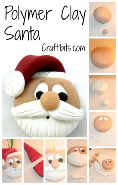 Polymer Clay Santa Head Polymer Clay Santa Head