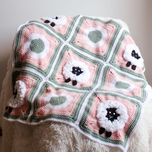 Sheep Granny Square Blanket Sheep Granny Square Blanket