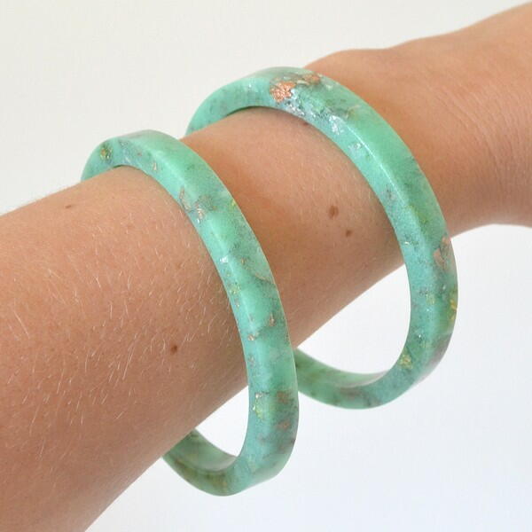Vintage Gold Leaf Resin Bangles Vintage Gold Leaf Resin Bangles