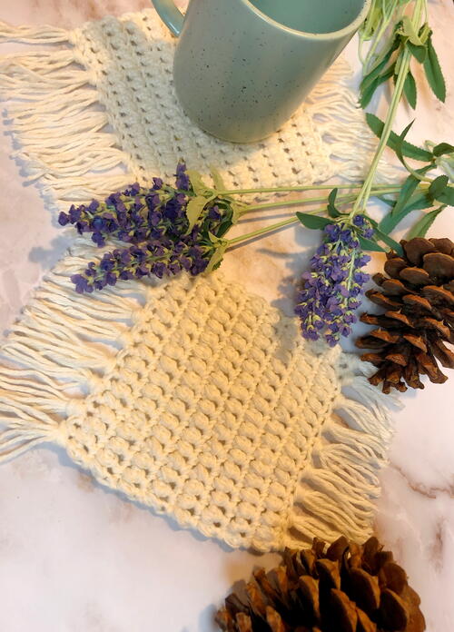 Puff Stitch Boho Coaster Puff Stitch Boho Coaster