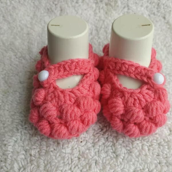 Baby Girl Puff Shoe Worked Flat Baby Girl Puff Shoe Worked Flat