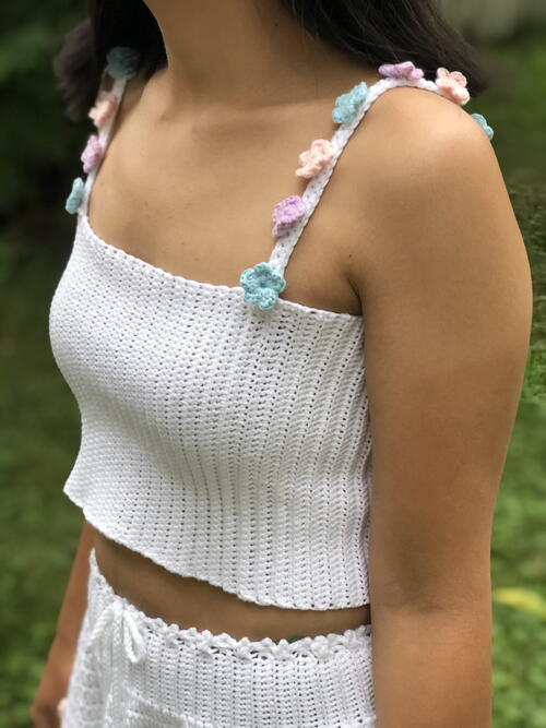 Crochet Flower Crop Top Crochet Flower Crop Top