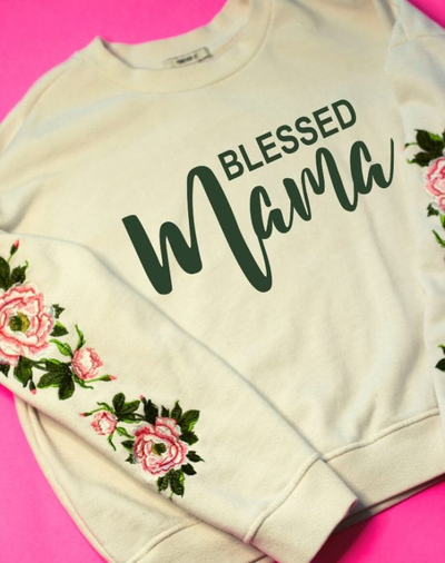 Blessed Mama Vinyl Sweatshirt Tutorial