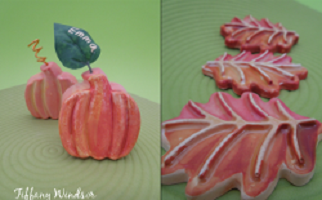 Pumpkin and Leaf Placecard Holders