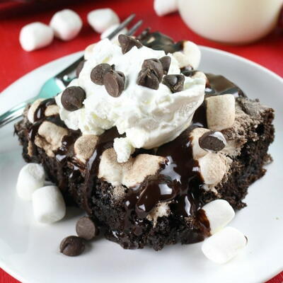 Hot Cocoa Chocolate Dump Cake