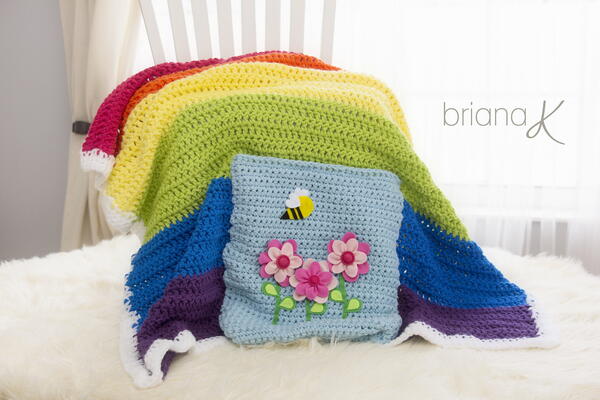 Rainbow Pocket Blanket Crochet Rainbow Pocket Blanket Crochet